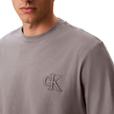 T-Shirt Uomo Calvin Klein 30S Easy Monogram Puff Grigio | NonSoloSport