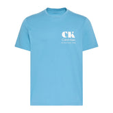 T-Shirt Uomo Calvin Klein 30S Resort Graphic Azzurro | NonSoloSport
