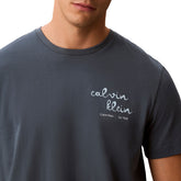 T-Shirt Uomo Calvin Klein 30S Lines Seasonal Blu | NonSoloSport