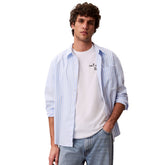 T-Shirt Uomo Calvin Klein 30S Lines Seasonal Bianco | NonSoloSport