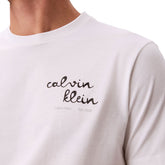 T-Shirt Uomo Calvin Klein 30S Lines Seasonal Bianco | NonSoloSport