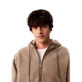 Felpa Uomo Calvin Klein Sherpa Relaxed Beige | NonSoloSport
