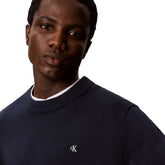 Maglione Uomo Calvin Klein Classic Monogram Blu | NonSoloSport
