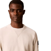 Felpa Uomo Calvin Klein Logo Badge Beige | NonSoloSport