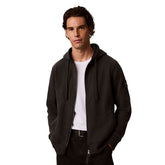 Felpa Uomo Calvin Klein Stemma Zip Nero | NonSoloSport