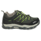 Scarpa da Trekking Ragazzo CMP Rigel Low Waterproof Nero Verde Lime | NonSoloSport