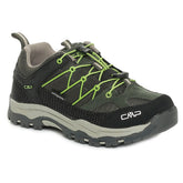 Scarpa da Trekking Ragazzo CMP Rigel Low Waterproof Nero Verde Lime | NonSoloSport