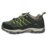 Scarpa da Trekking Ragazzo CMP Rigel Low Waterproof Nero Verde Lime | NonSoloSport