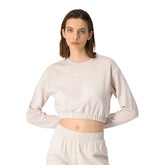 Champion Felpa French Terry Giro Crop AC Donna Beige | NonSoloSport