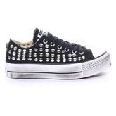 Converse All Star Ox Lift Luxury Pack Donna Nero Bianco Borchie | NonSoloSport