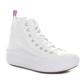 Sneakers Bambino Converse Chuck Taylor All Star Move Platform Bianco Viola | NonSoloSport