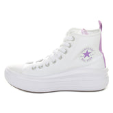 Sneakers Bambino Converse Chuck Taylor All Star Move Platform Bianco Viola | NonSoloSport