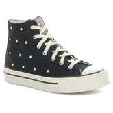 Sneakers Bambino Converse Chuck Taylor All Star Lift Polka Dots Platform Nero | NonSoloSport