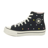 Sneakers Bambino Converse Chuck Taylor All Star Lift Polka Dots Platform Nero | NonSoloSport