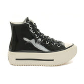 Sneakers Converse Chuck Taylor All Star Lift Double Stack Platform Patent Leather Nero Bianco | NonSoloSport