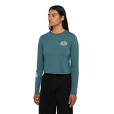 T-Shirt Manica Lunga Donna Dickies Globe Verde | NonSoloSport