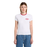 T-Shirt Donna Dickies Ringer Plainville Bianco | NonSoloSport