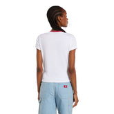 T-Shirt Donna Dickies Ringer Plainville Bianco | NonSoloSport