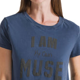 T-Shirt Donna Deha Effetto Marmo Blu | NonSoloSport