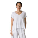 T-Shirt Donna Deha Inserti Lino V Neck Bianco | NonSoloSport
