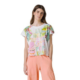 Deha T-Shirt Scritte Donna Bianco Multicolor | NonSoloSport
