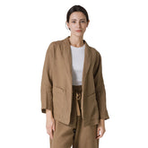 Giacca Donna Deha Open Lino Marrone | NonSoloSport