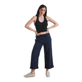 Pantalone Donna Deha Crop Lyocell Blu Notte | NonSoloSport