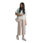 Pantalone Donna Deha Crop Lyocell Beige | NonSoloSport
