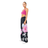 Disclaimer Pantalone Fiori Donna Nero | NonSoloSport