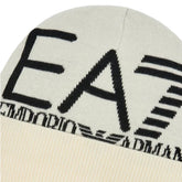 Berretto Emporio Armani 7 Beanie Big Logo Avorio Nero | NonSoloSport