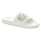 Ciabatta Emporio Armani 7 Maxi Logo Bianco Oro | NonSoloSport