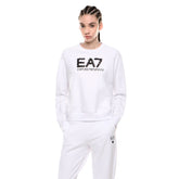 Felpa Donna Emporio Armani 7 Logo Series Bianco Nero | NonSoloSport