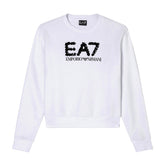 Felpa Donna Emporio Armani 7 Logo Series Bianco Nero | NonSoloSport
