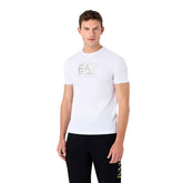 T-Shirt Uomo Emporio Armani 7 Pima Cotton Big Logo Gold Label Bianco | NonSoloSport