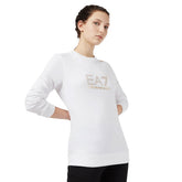 EA7 Felpa Fundamental Sporty Donna Bianco Oro | NonSoloSport