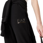 EA7 Pantaloni Logo Evolution Strass Donna Nero | NonSoloSport