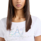 T-Shirt Donna Emporio Armani 7 Script Bianco | NonSoloSport