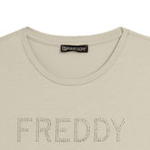 T-Shirt Donna Freddy Strass Beige | NonSoloSport