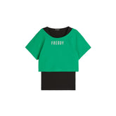 Freddy T-Shirt e Canotta Cropped Logo Donna Verde Nero | NonSoloSport