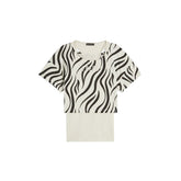Freddy Canotta T-Shirt Cropped Zebra Donna Beige Nero | NonSoloSport