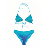 Costume Bikini Donna F**K Triangolo Coulotte Fantasia Azzurro | NonSoloSport