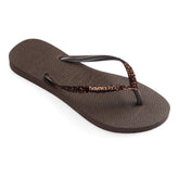 Ciabatta Donna Havaianas Slim Glitter II Marrone Scuro | NonSoloSport