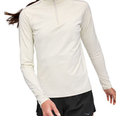 Maglia Donna Hoka GlideTech Quarter Zip Beige | NonSoloSport