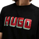 T-Shirt Uomo Hugo Logo Stampa Nero | NonSoloSport