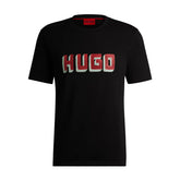 T-Shirt Uomo Hugo Logo Stampa Nero | NonSoloSport