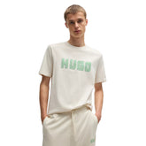 T-Shirt Uomo Hugo Logo Print Bianco | NonSoloSport