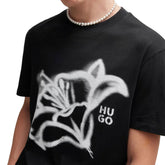 T-Shirt Uomo Hugo Grafica Floreale Nero | NonSoloSport