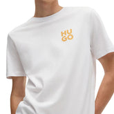 T-Shirt Uomo Hugo Logo Scomposto Bianco | NonSoloSport