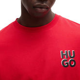 T-Shirt Uomo Hugo Logo Scomposto Rosso | NonSoloSport
