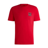 T-Shirt Uomo Hugo Logo Scomposto Rosso | NonSoloSport